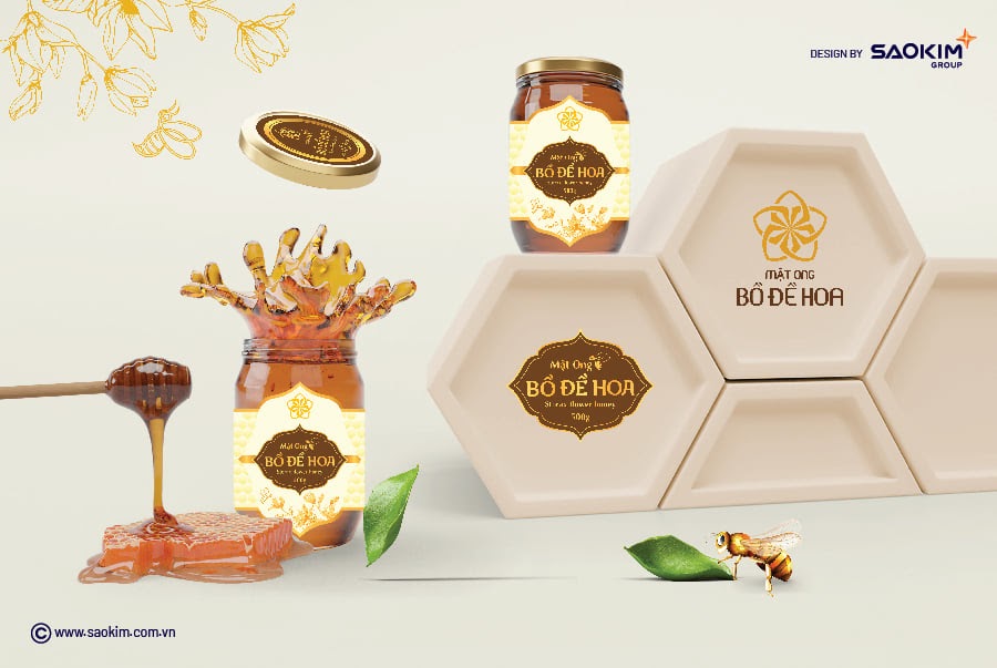 [saokim.com.vn] thiết kế logo của công ty mật ong Bồ Đề Hoa