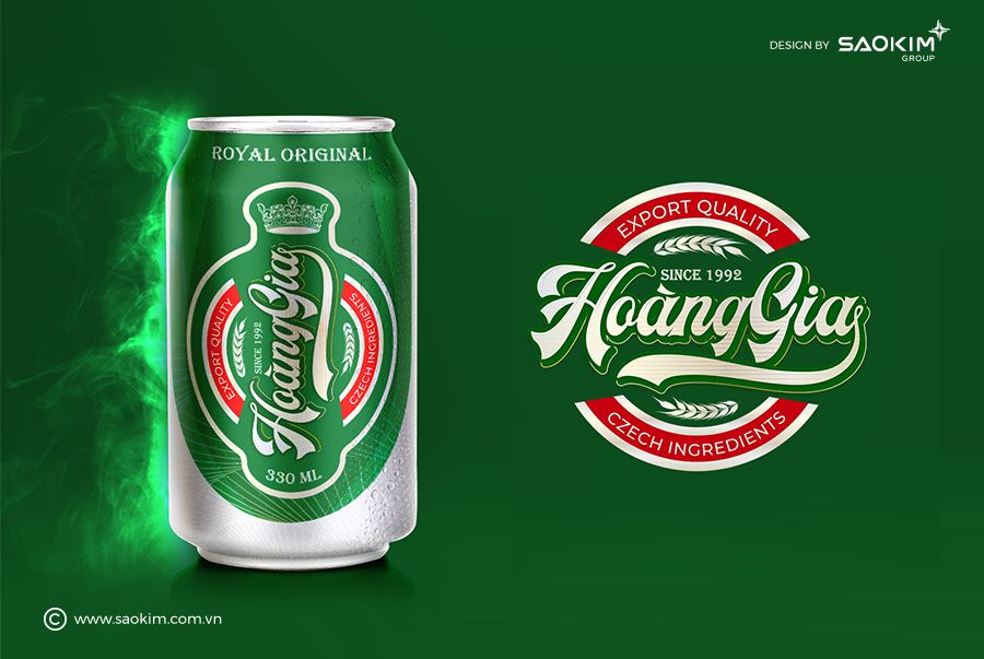 [saokim.com.vn] Thiết kế bao bì hãng bia Hoàng Gia cho Sao Kim Branding thực hiện
