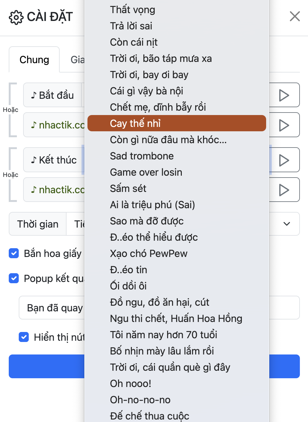 tùy chọn âm thanh phong phú