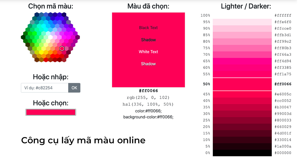 Color picker online - Công cụ lấy mã màu online 2022