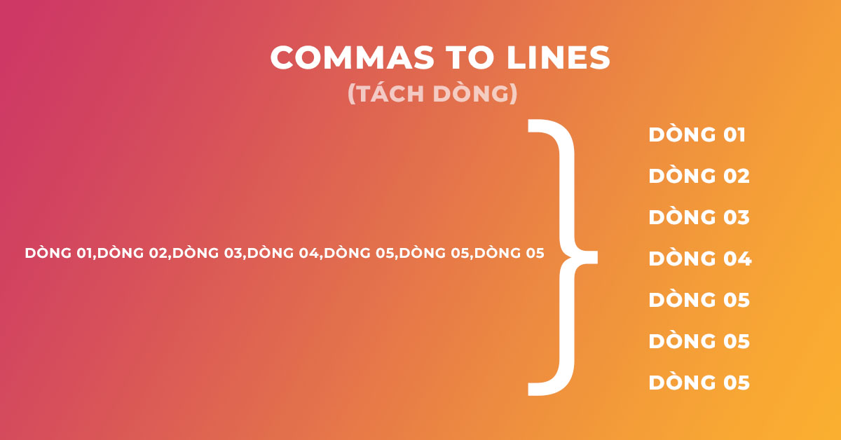 Commas to Lines • Tách dòng