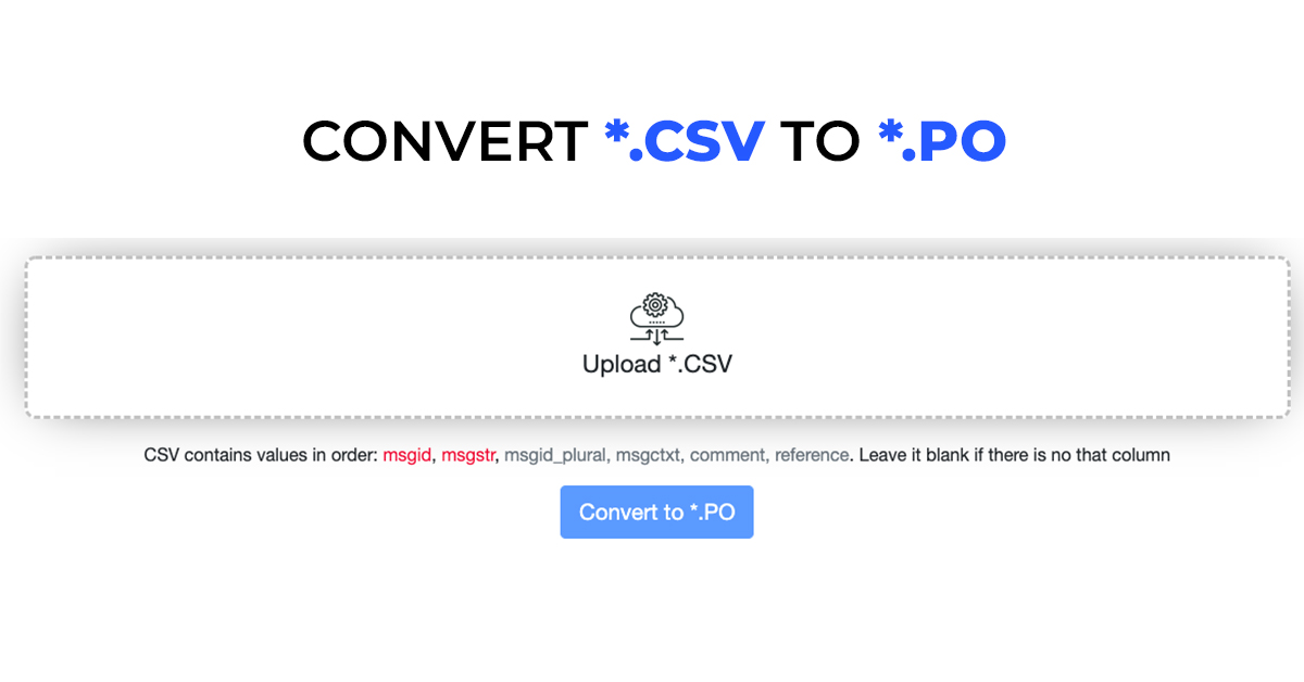 CSV to PO Converter - Localization Tool