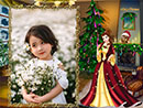 phông nền ghép ảnh trẻ em Công chúa Christmas