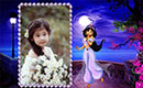 phông nền ghép ảnh trẻ em Jasmine dưới ánh trăng