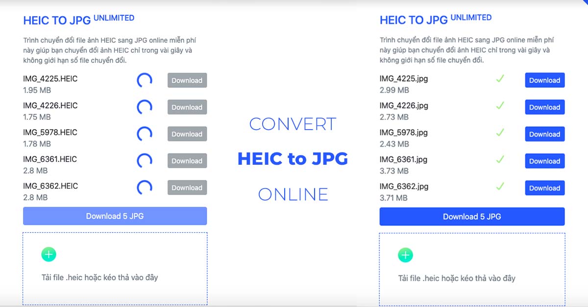 Chuyển đổi HEIC sang JPG online miễn phí 2024