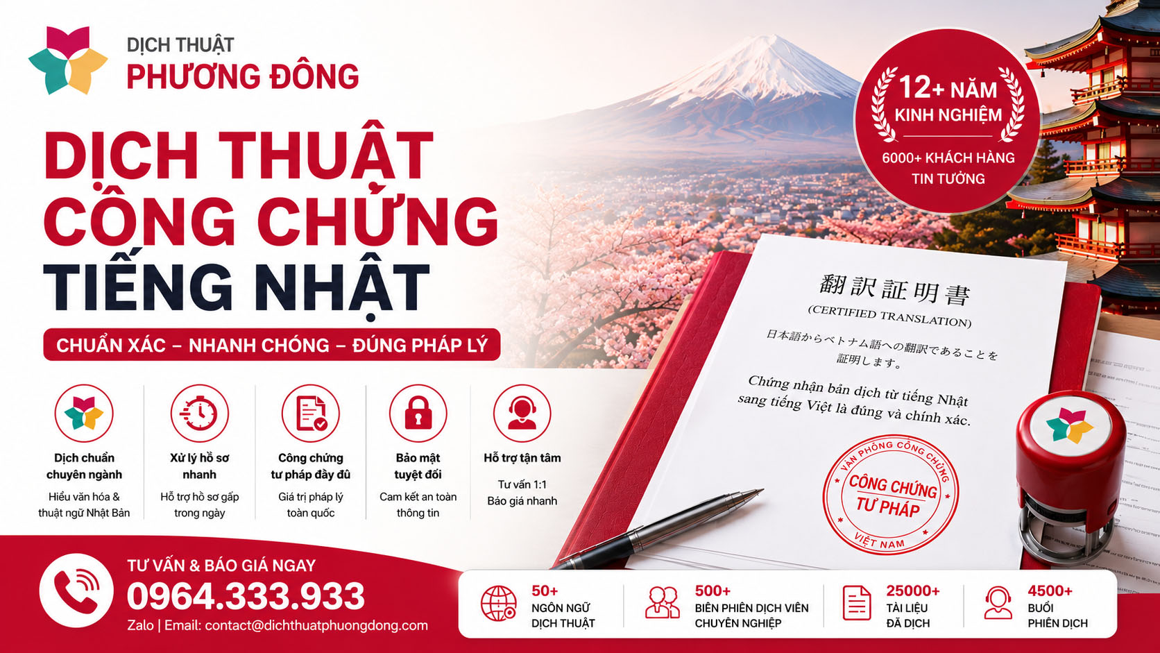 Dịch thuật công chứng tiếng Nhật tại Dịch Thuật Phương Đông